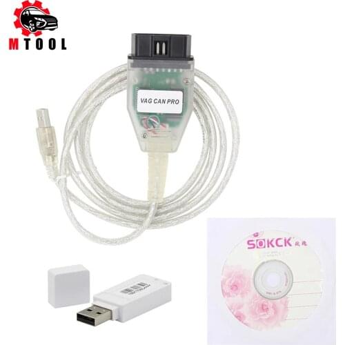 VAG CAN PRO V5.5.1 With Dongle with FTDI FT245RL Chip VCP OBD2 Diagnostic Interface USB Cable Support Can Bus UDS K Line