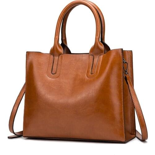 Ms Leather Handbags Big Women Bag High Quality Casual Female Bags Trunk Tote Famous Brand Shoulder Bag Ladies Bolsos