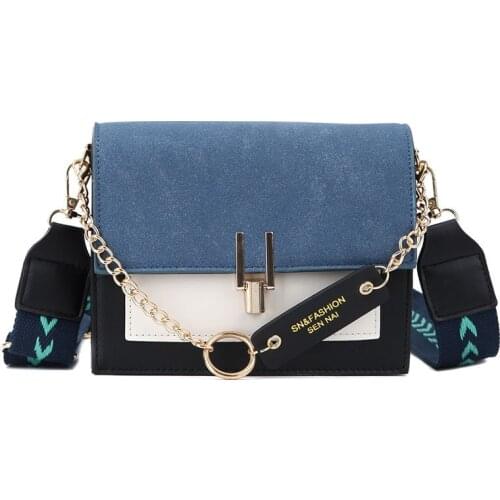 2021 New Handbags for Women Fashion Ins Ultra Fire Retro Wide Shoulder Strap Female Messenger Bags Simple Ladies Crossbody Bags