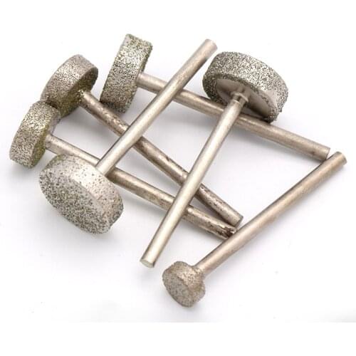 1/5/10PCS 12mm 14mm Cylinder Diamond Burr Grinding Bit 1/8'' Shank for Dremel Engraving Tool