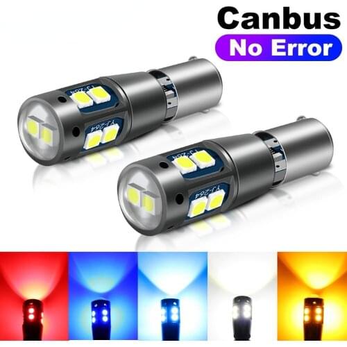 2pcs BA9S BAX9S BAY9S H21W H6W Car Led Bulb Canbus Error Free 10SMD 3030 Chips License Plate Light Auto Parking Reverse Lamp