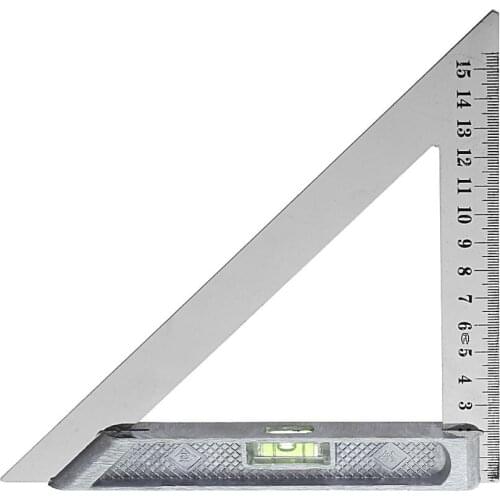 200mm Triangle Ruler 90° Alloy Measuring Tool With Bead Horizontal Woodworking Drawing