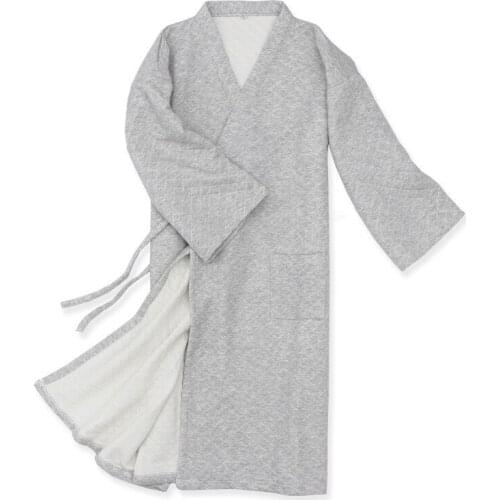 2021 adult japanese style traditional kimono pajamas pure cotton sleepwear long robe for men haori yukata bathrobe home clothing