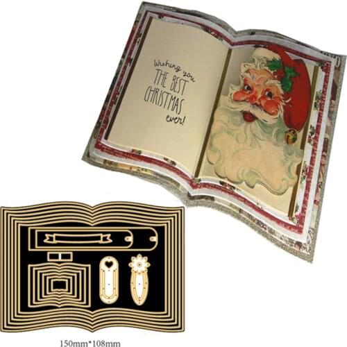 2021 Book Page Dies Scrapbooking New Arrival Valentine Metal Cutting Dies Embossing Craft New Die Cuts 150*108mm