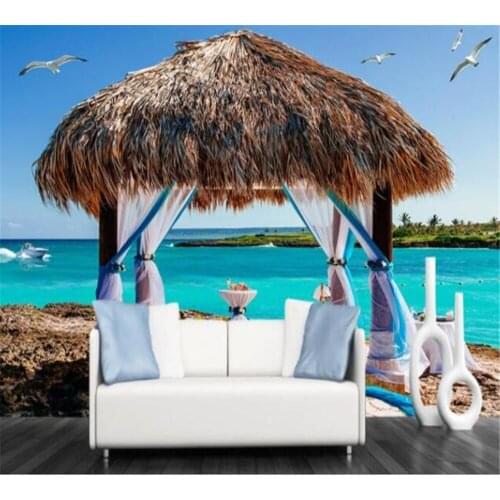 Beibehang Customized Wallpaper 3D Beautiful Mural Beach Romantic Wedding Background Wall Living Room Bedroom Decoration