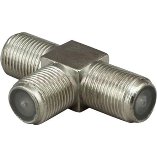 50PCS 1 female F jack to 2 Female F jack FOR TV MATV CCTV connector