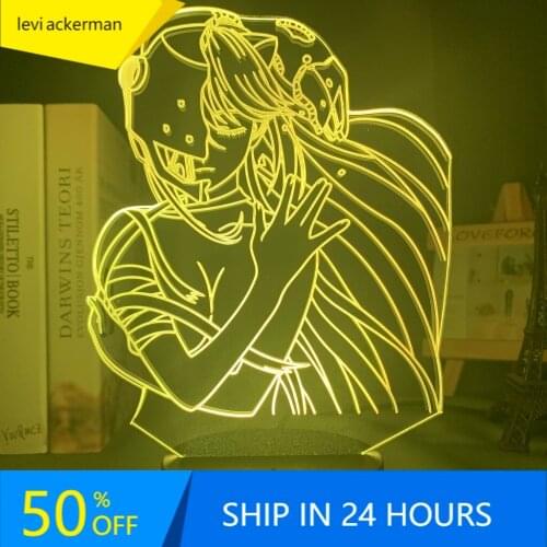 Acrylic Led Night Light Lamp Anime Elfen Lied Lucy Nyu Figure Desk 3D Lamp for Kids Child Room Decorative Nightlight Manga Gift