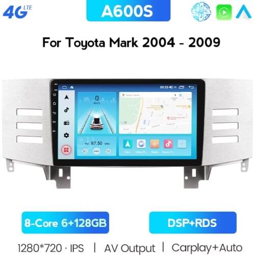 RDS Android 10.0 For Toyota Reiz Mark X 2007 2009 Car Radio Navigation GPS Multimedia Video Player Stereo BT Headunit 2 Din DVD