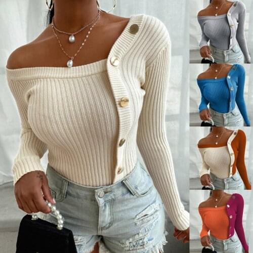 Sexy V Neck Button womens Blouses Shirts 2021 Women Spring Elegant Casual Long Sleeve Blouse Tops Female Fashion Slim Tunic New