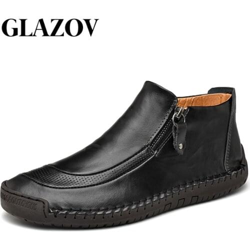 Classic Mens Boots High Quality Leather Men Autumn Boots Outdoor Waterproof Men Designer Sneakers Zapatillas Hombre Big Size 48