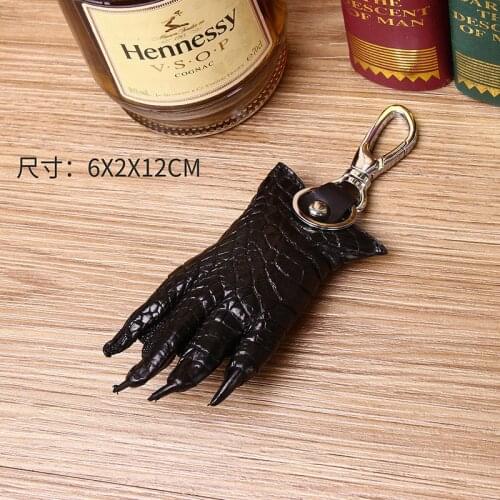 Crocodile Leather Front claw key chain men and womens leather car creative fashion pendant jewelry key chain