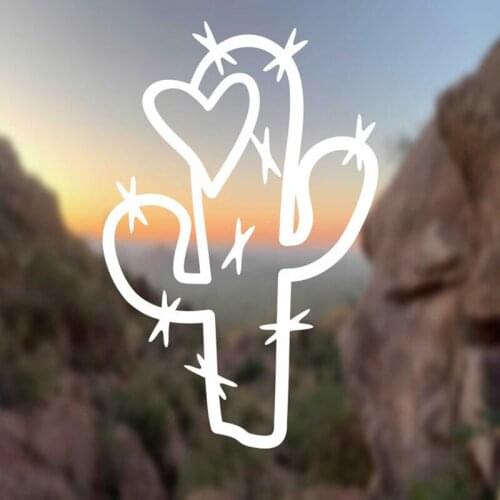 Black/Sliver Saguaro Cactus Cute With A Heart Car Sticker Small/Big Size Removable Waterproof Window Body Decal CL849