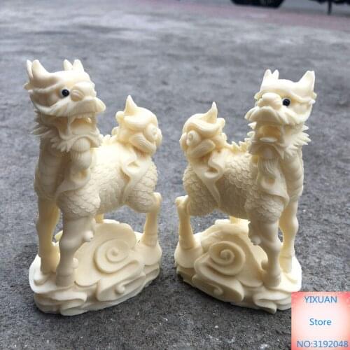Fruta marfil fortuna unicornio tallado decoración sala de estar Decoración Oficina porche artesanías