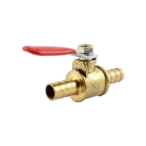 8mm Hose Tail Pipe Fitting Red Lever Handle Ball Valve