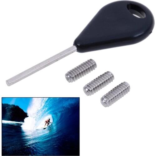 Surfboard Fin Key + 3x Grub Screws Surfing Surf Board Accessory For Fins