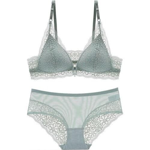 Front Closure small thin cup adjustable young lady sexy bra and panty set fashion lingerie women push up women underwear sets