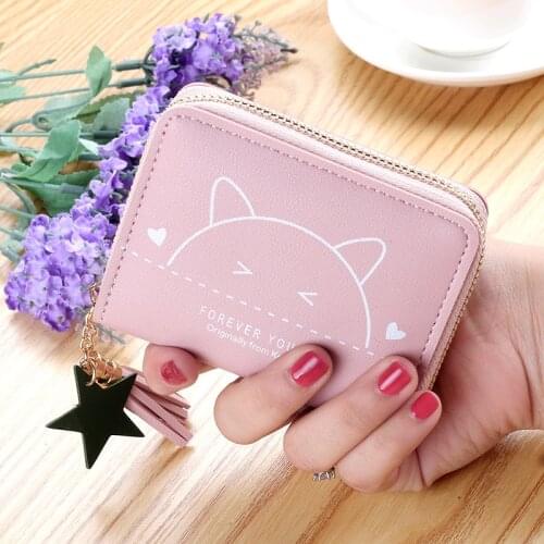 Short Korean Version of Student Zero Wallet New Japanese Wallet Female Cute Zipper Simple Girl Card Bag Money Bag Purse