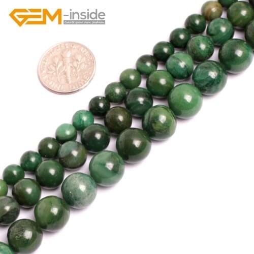 6-10mm Round Natural Green Africa Jades Jadesite Gem stone Beads For Jewelry Making Beads Strand 15" DIY Wholesale Gem-inside
