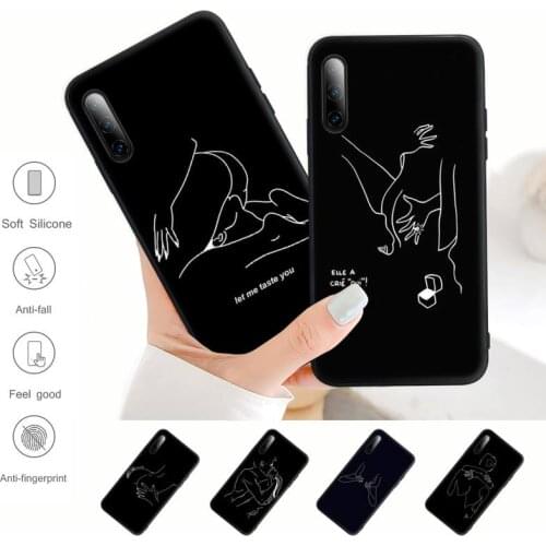 Minimalist Line Sexy Abstract Black Mobile Phone Case For Samsung A51 A71 A50 A21 A20 A20E A31 A30 A40 A70 A01 A10 A11 A30S