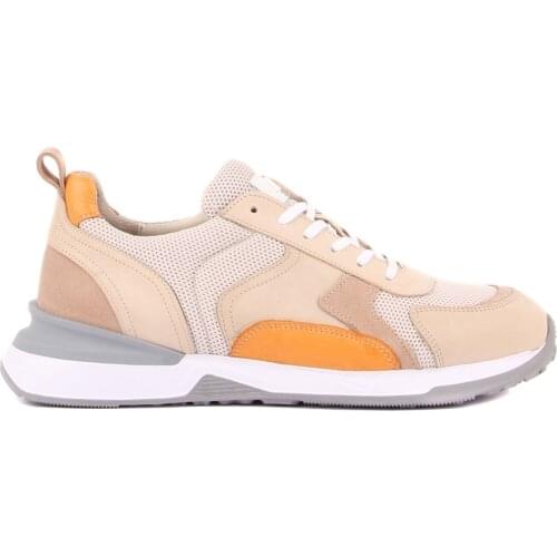 Sail Lakers-Beige, Cream Suede, Orange Leather Lace-Up Men Casual Shoes