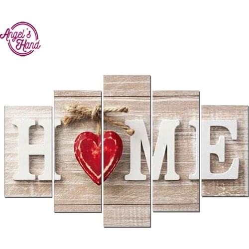 5pc 5D DIY Full Square Diamond Painting sweet Home Multi-picture Combination Embroidery Cross Stitch Mosaic Home Decor