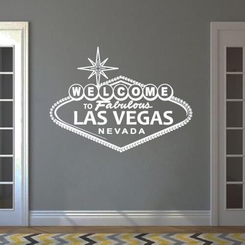 Wall Sticker Welcome To Fabulous Las Vegas Wall Decals Vinyl Character Art Decorative Wall Decal For Living Room DW9201
