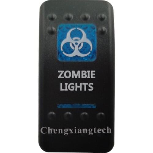 Printed Blue Rocker Switch Cap- Zombie Lights- for Carling Arb Car Boat Rocker Switch 12v 24v, Cover Only !!! No Switch Base
