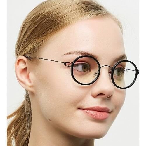 ELECCION Titanium Glasses Frame Men Women Acetate Myopia Optical Ultralight Prescription Eyeglasses Korean Screwless Eyewear