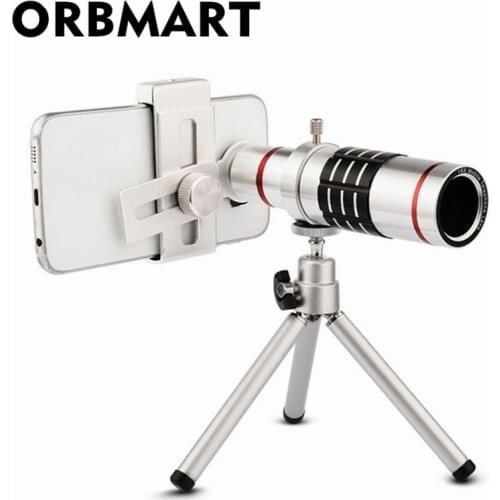 ORBMART 18X Zoom Optical Telescope Universal Clip Mobile Phone Lenses with Mini Tripod For Most Cellphone Smartphone