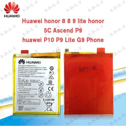 Hua Wei original Real 3000mAh HB366481ECW For Huawei p9/p9 lite/honor 8 5C /p10 lite/p8 lite 2017/p20 lite/p9lite battery+Tool