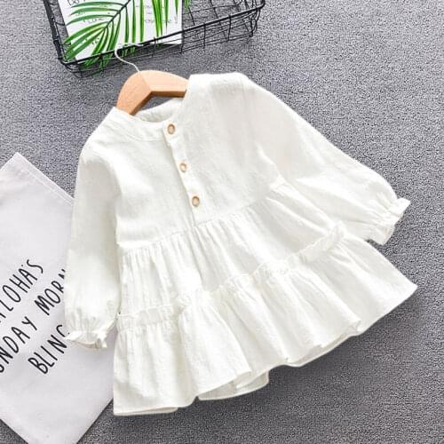 Pure cotton girls dress 2021 new girls spring clothes foreign style spring and autumn princess children P529