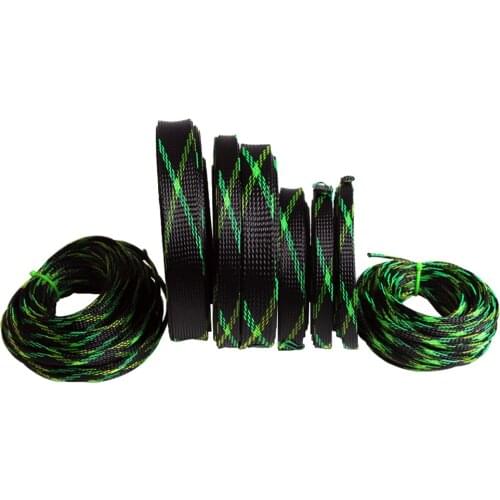 5M 2-25mm PET Braided Expandable Cable Sleeve Protecting Insulated Nylon Cable Wire High Density Sheathing Insulation