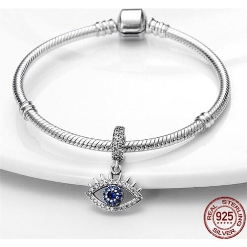 Authentic 100% Sterling Silver 2021 New Fit Pandora Bracelet Devil Series Eye Shape Charms Woman Fashion Fine DIY Jewelry Gift