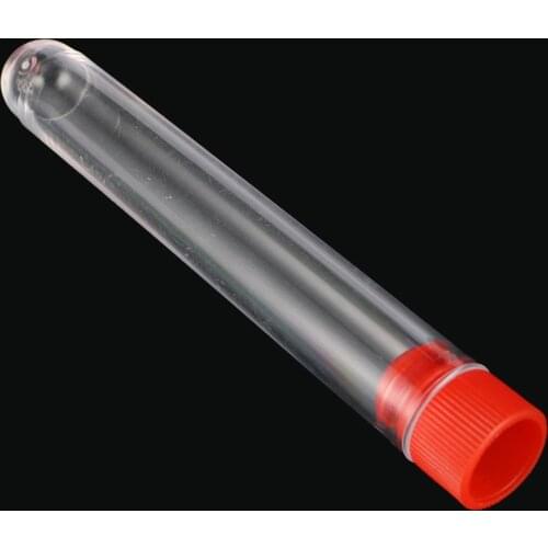 12*75mm Hard Plastic Test Tube with Plug Cap 5ml Disposable Round Bottom Clear Test Tube Laboratory Equipment 5 Pcs