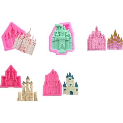 Free Shipping Castle Ice Christmas House Cooking Tools Decoration Silicone Mold Baking Fondant Sugar Craft Molds Diy Cake Cake