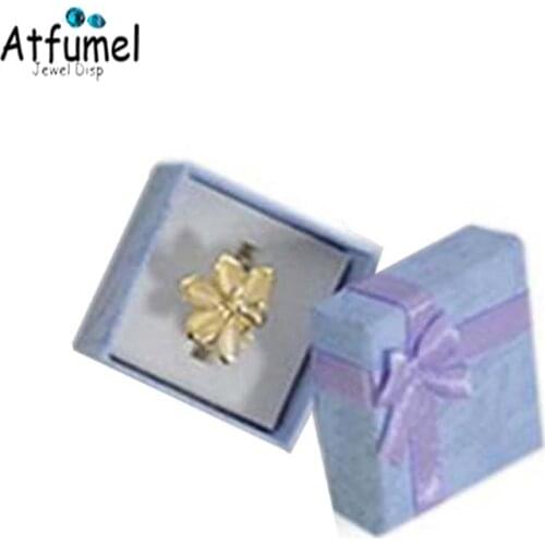 48Pcs/lot Ring Jewelry Box Multi Colors Ring Earrings Organizer Gift Box Paper Earrings Necklace Holder Case Box 4*4*3CM