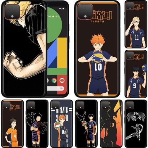 Silicone Phone Case for Google Pixel 4a 4 XL Cover For Google Pixel 5 4G 5G Soft Black Cover Coque Anime haikyuu