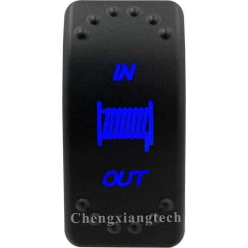 Blue Led Lasor Winch In Winch Out 3 Way Momentary Rocker Toggle Button Switch 7 Pins (ON) OFF (ON) 12v 24v DPDT Car Boat Truck