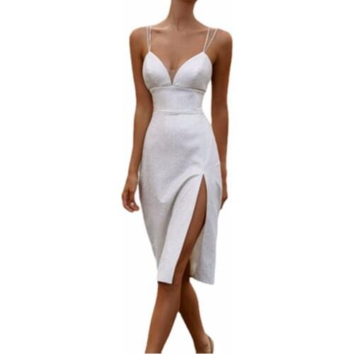 Sexy Deep V-neck Spaghetti Strap Dresses Women Sleeveless High Waist Party Club Dress Solid Color Long Midi Dress New Plus Size