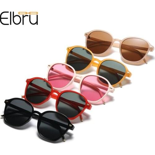 Elbru Classic Fashion Rivet Sunglasses Vintage Simple Sun Glasses Clear Colorful Lens Sunshades Male Sun Glasses For Men Women