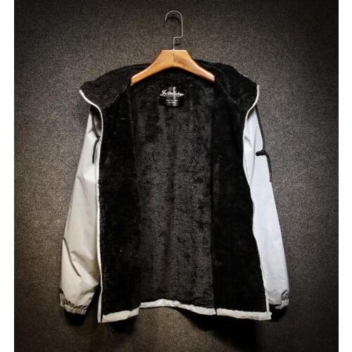 2021 Mens reflective fleece Jacket Women 3M winter warm jackets Autumn Windbreaker jacket night light fluoresce thicken coats