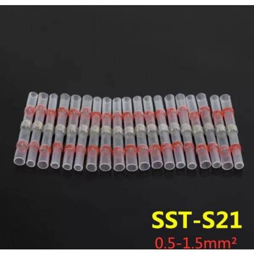 10/20/50PCS Heat Shrink Soldering Sleeve Terminals Insulated Waterproof Butt Wire Connectors Electrical Wire Soldered Terminals