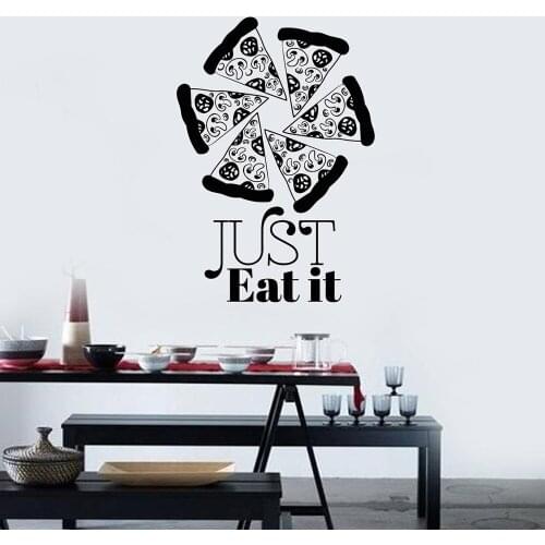 Pizza Wall Stickers Pizza Quote Vinyl Wall Decal Pizzeria Funny Decor Design Vinyl Art Dining Room Decor Stickers Mural C238