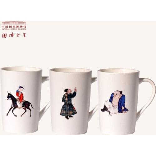 NATIONAL MUSEUM OF CHINA Vintage Ceramic Drinkware Retro Chinese Culture Tea Cup Creative Minimalism Cute Coffee Mugs with Cover