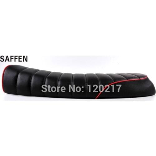 SAFFEN Black Vintage Flat Brat Seat Cafe Racer Saddle GN CG CB200 CB350 CB400 CB500 CB750 SR400 XJ XS KZ Motorcycle Retro Seat