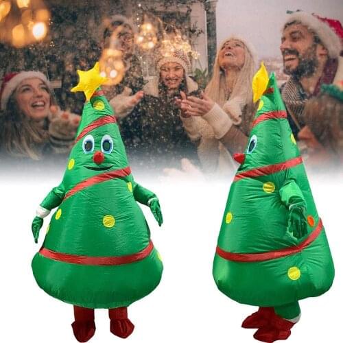 Funny Inflatable Christmas Tree Costume for Adults Christmas Inflatable Cosplay Party Fancy Dress Up Props Party Decoration