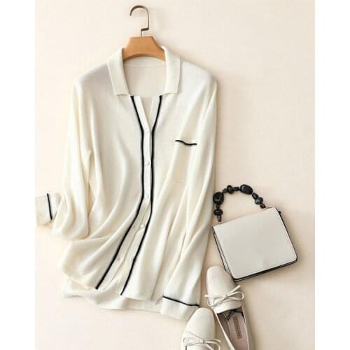 Spring autumn style womens casual buttons sweater high quality soft 100% cashmere cardigan