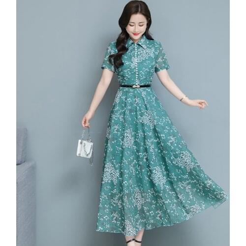 JiuMeiDai 2021 Women Summer Elegant A-Line Dress Office Lady Floral Print Robe Femme Vintage Designer Party Clothing Vestidos