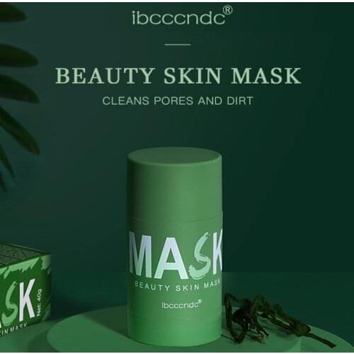 1pcs Face Moisturizing Green Tea Mask Stick Tissue Hyaluronic Acid Purifying Clay Mask Whitening Hydrating Skin Care TSLM1