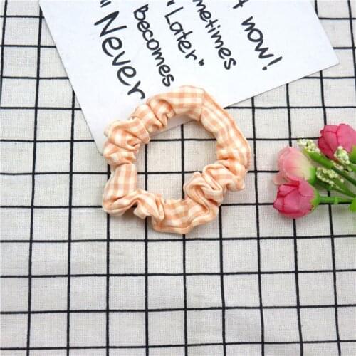 12PCS/LOT Lattice Cloth Women Girls Elastic Hair Rubber Bands Accessories Gum For Women Tie Hair Rope Ponytail Holder Headdress